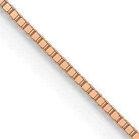 0.5mm 14K Rose Gold Solid Box Chain Necklace