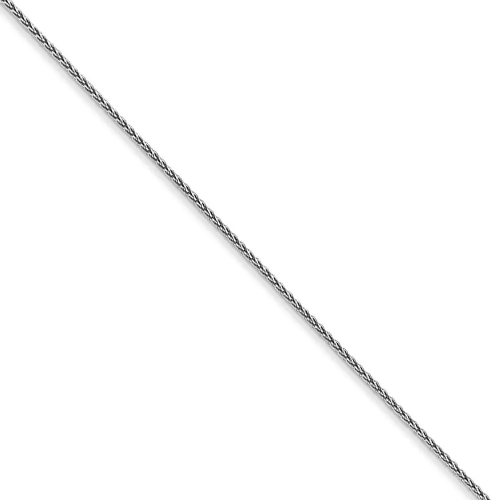 0.65mm, 14k White Gold, Diamond Cut Spiga Chain Necklace