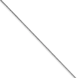 0.6mm, 10k White Gold, Diamond Cut Cable Chain Necklace