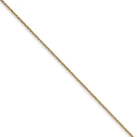 0.6mm, 14k Yellow Gold, Diamond Cut Cable Chain Necklace