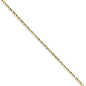 0.8mm, 10k Yellow Gold, Baby Rope Chain Necklace