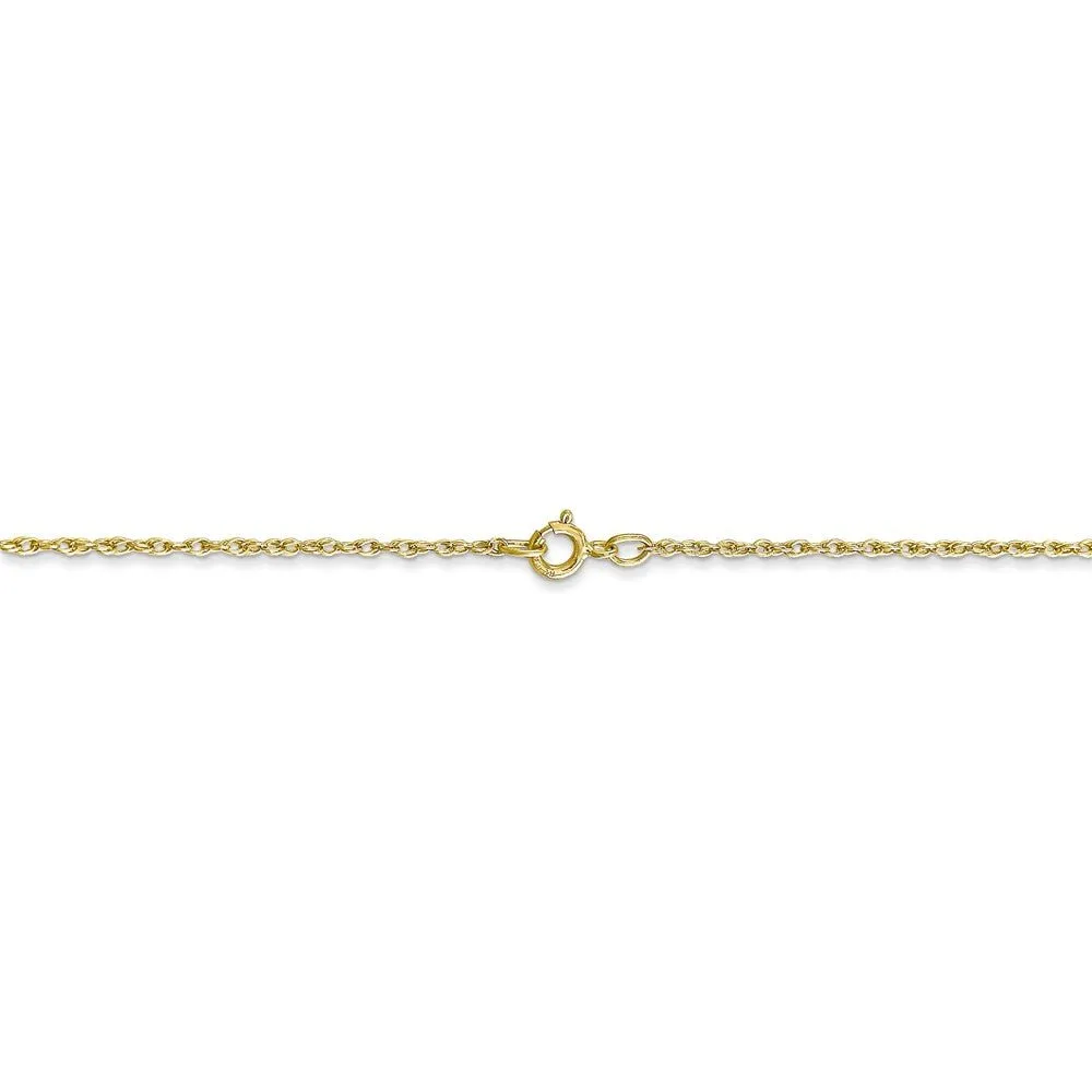 0.8mm, 10k Yellow Gold, Baby Rope Chain Necklace