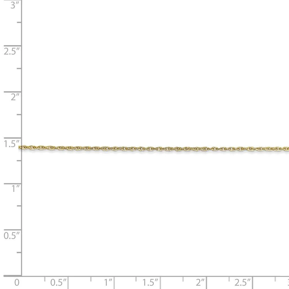 0.8mm, 10k Yellow Gold, Baby Rope Chain Necklace