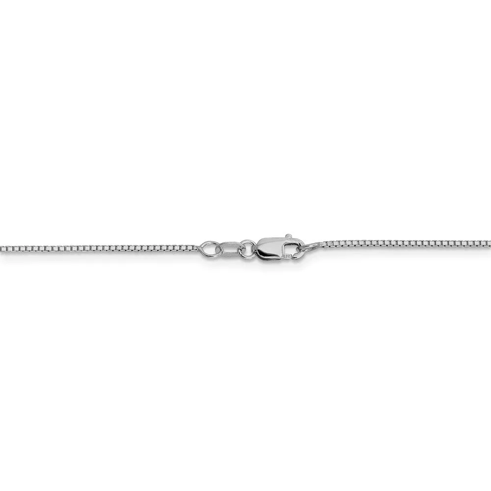 0.95mm 10k White Gold Diamond Cut Octagonal Box Chain Necklace