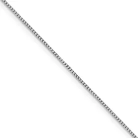 0.95mm 10k White Gold Diamond Cut Octagonal Box Chain Necklace