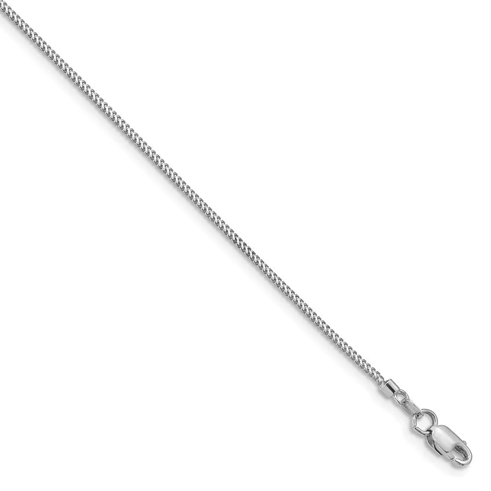 0.9mm, 14k White Gold, Solid Franco Chain Bracelet