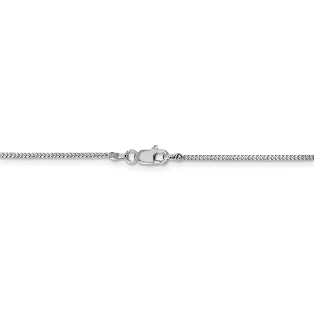 0.9mm, 14k White Gold, Solid Franco Chain Bracelet