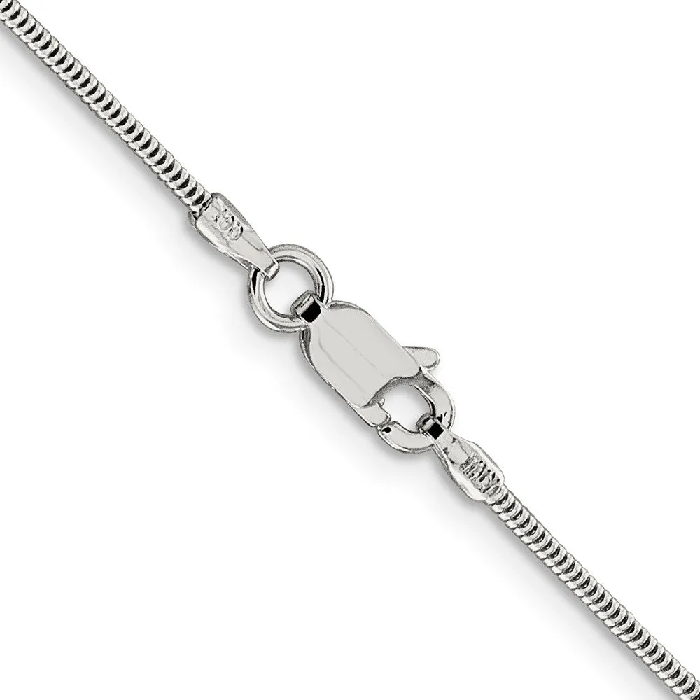 0.9mm Sterling Silver Diamond Cut Solid Round Spiga Chain Necklace