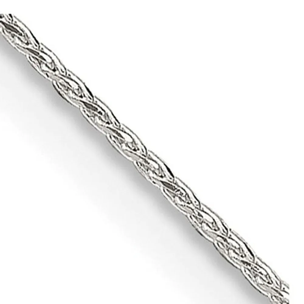 0.9mm Sterling Silver Diamond Cut Solid Round Spiga Chain Necklace