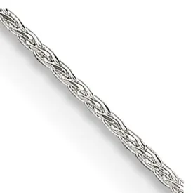 0.9mm Sterling Silver Diamond Cut Solid Round Spiga Chain Necklace