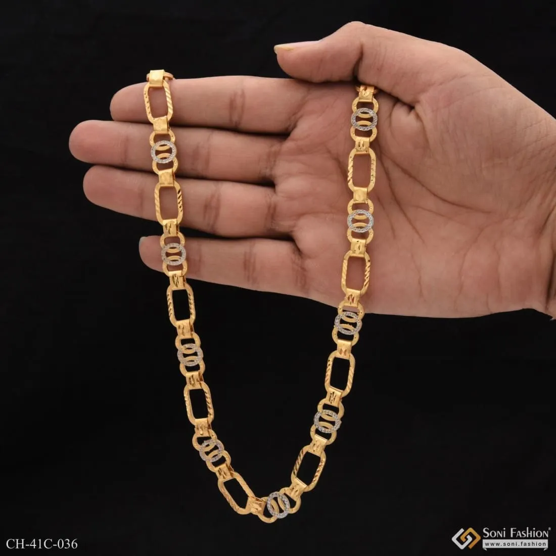 1 Gram Gold Forming 2 in 1 Exciting Design High-Quality Chain for Men - Style C036