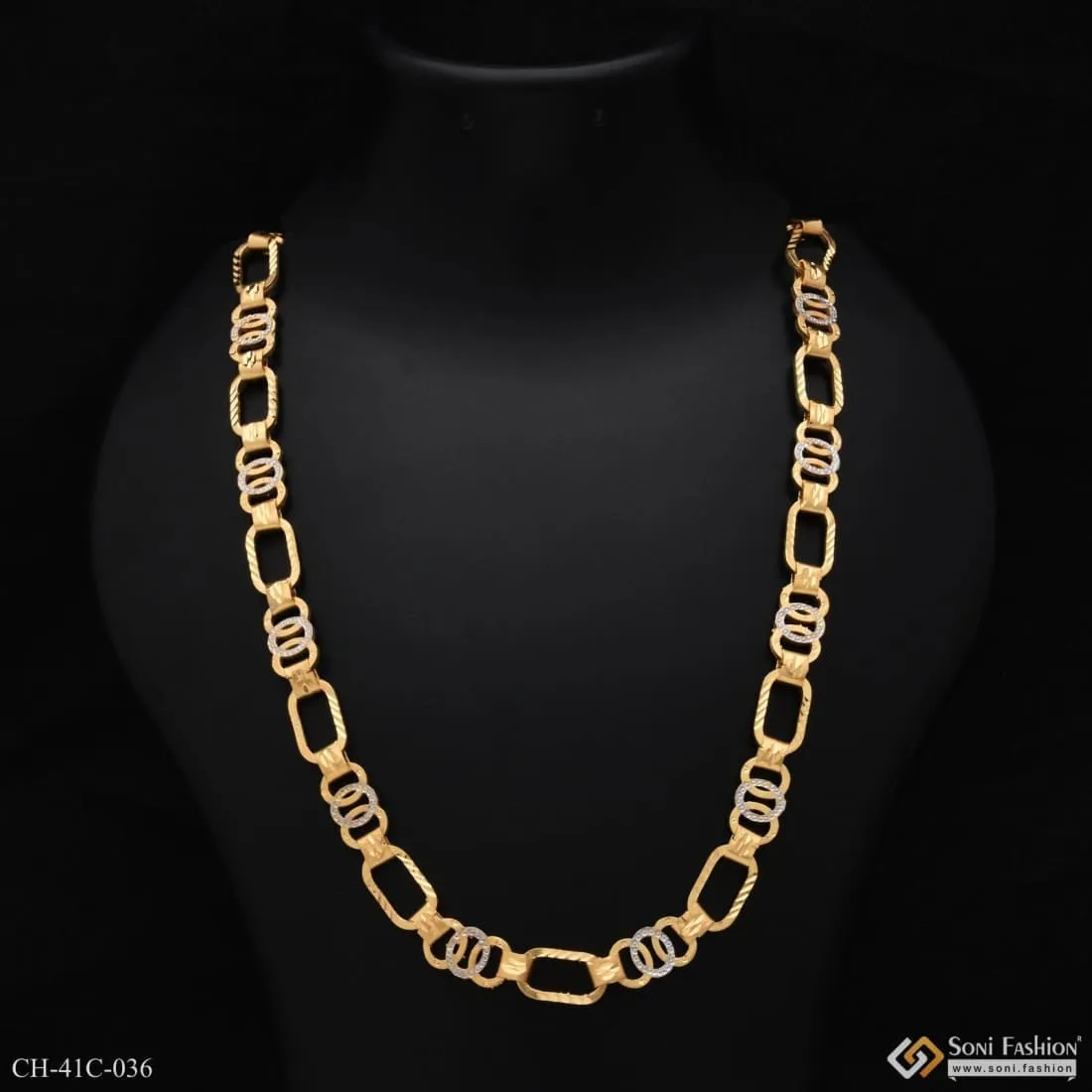 1 Gram Gold Forming 2 in 1 Exciting Design High-Quality Chain for Men - Style C036