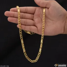 1 Gram Gold Plated 2 In 1 Nawabi Cute Design Best Quality Chain for Men - Style C564