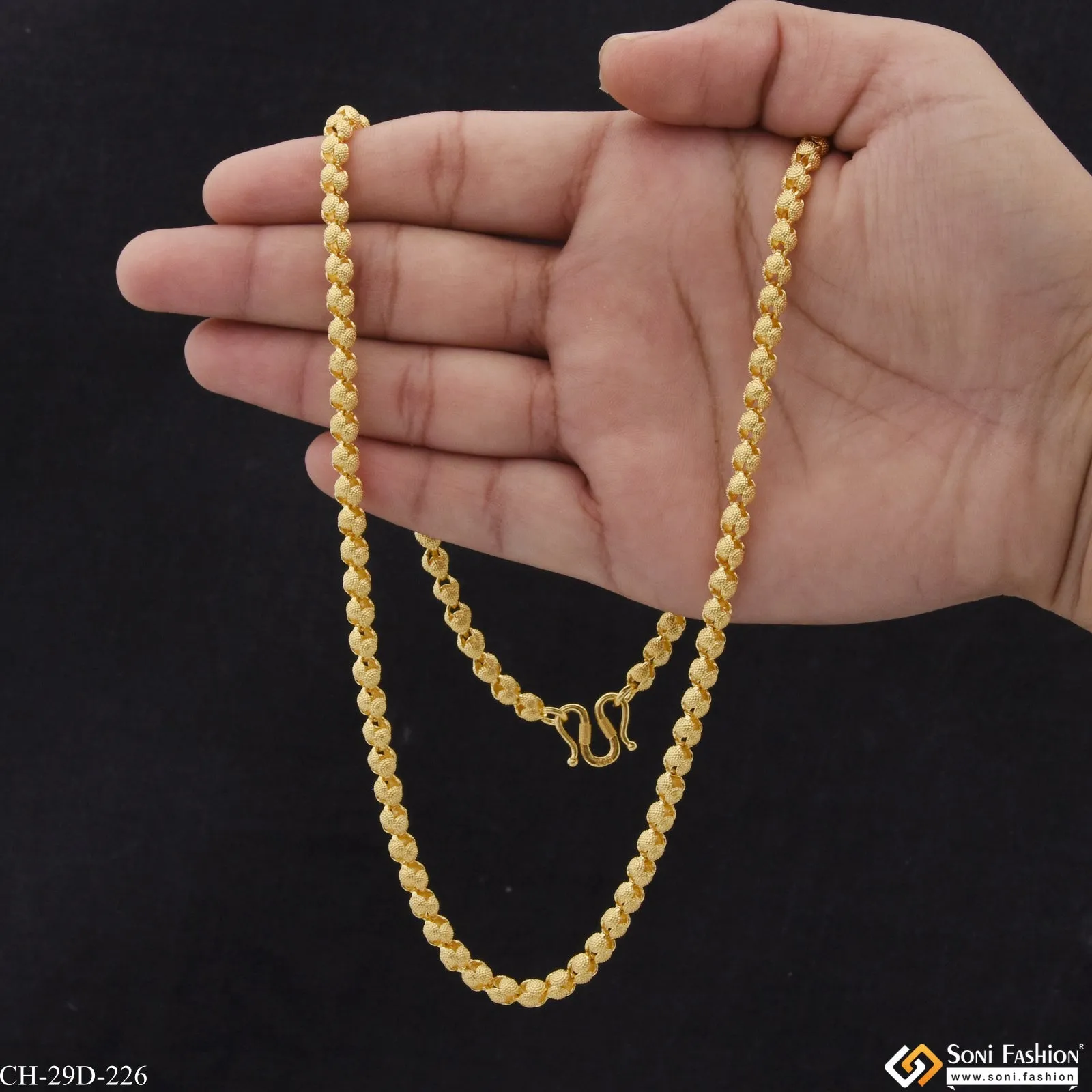 1 Gram Gold Plated Cool Design Trending Design Chain for Men - Style D226