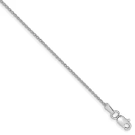 1.2mm, 14k White Gold, Solid Parisian Wheat Chain Bracelet