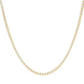 22K Multi Tone Rounded Link Chain W/ Stacked Oblong Beads,18 Grams