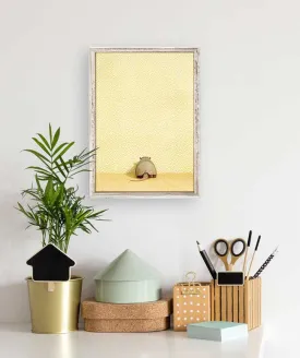 Armadillo On Yellow Mini Framed Canvas