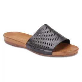 Aztec Slide in Black Leather