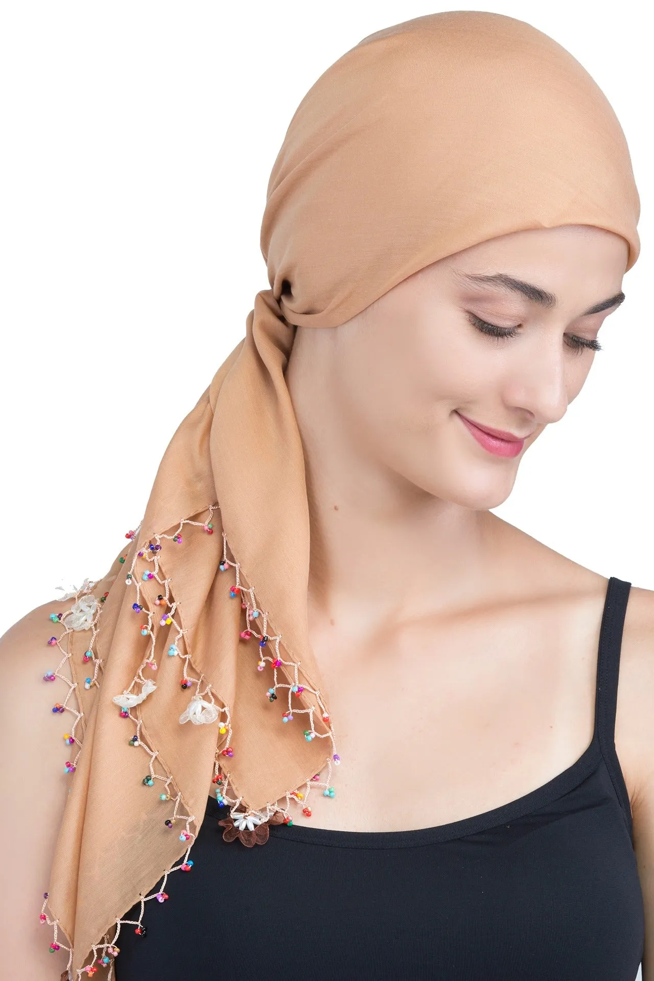 Beaded Square Head Scarf