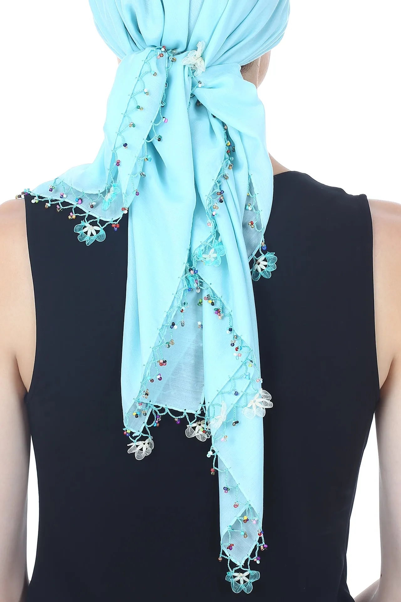 Beaded Square Head Scarf