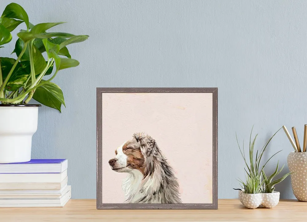 Best Friend - Sunbathing Aussie Mini Framed Canvas