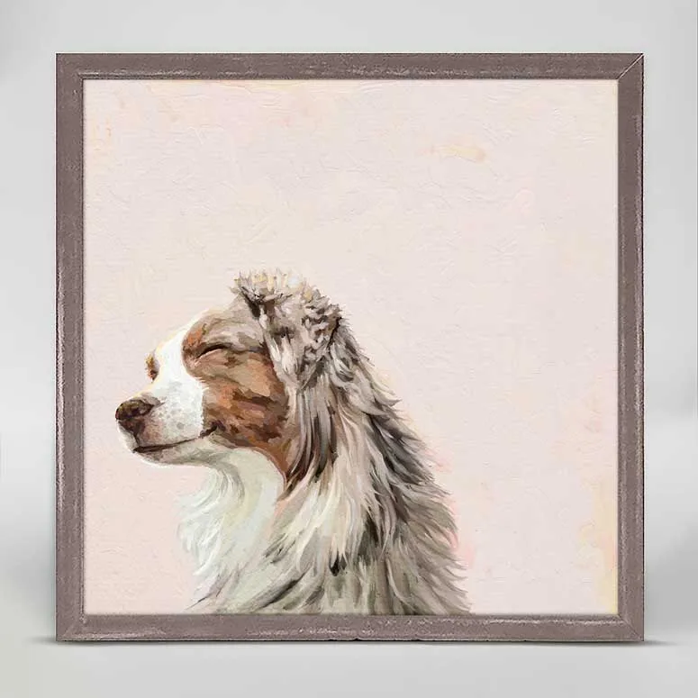 Best Friend - Sunbathing Aussie Mini Framed Canvas