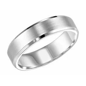 Bevel Edge Brushed Wedding Band