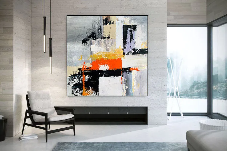 Big Painting for Living Room Oil Knife Painting,Abstract Painting Gp060