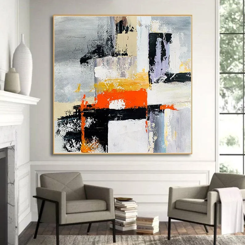 Big Painting for Living Room Oil Knife Painting,Abstract Painting Gp060