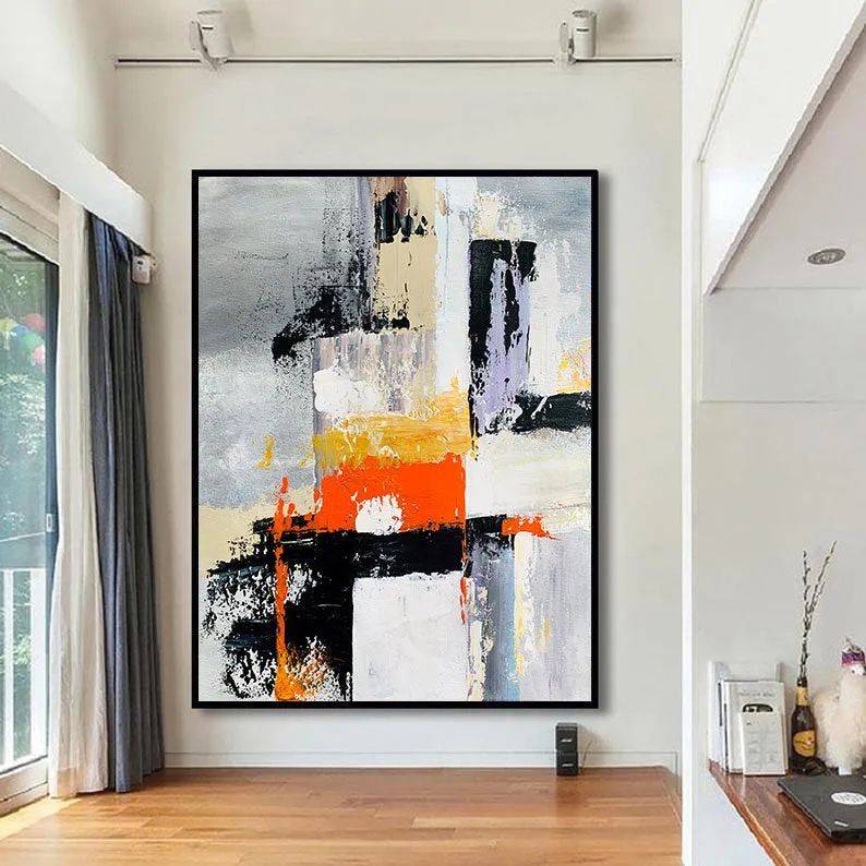 Big Painting for Living Room Oil Knife Painting,Abstract Painting Gp060