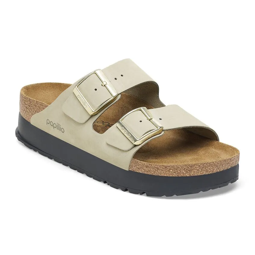 BIRKENSTOCK Women's Arizona Flex Platform Nubuck Leather (Eucalyptus)