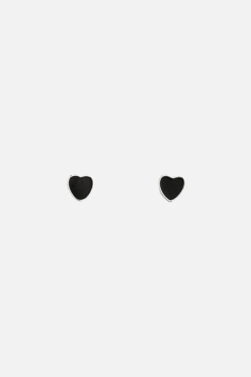 Black Heart Stud Earrings