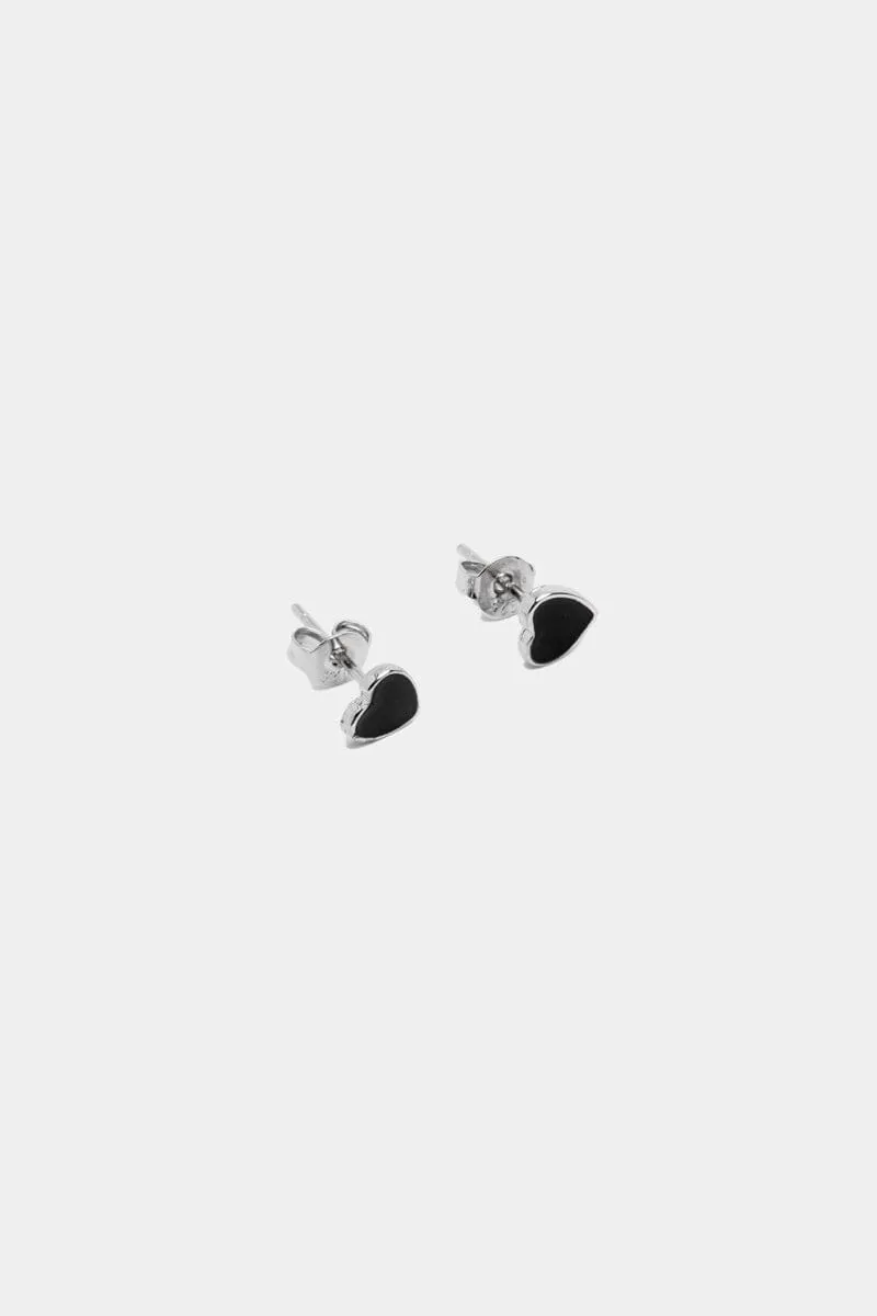 Black Heart Stud Earrings