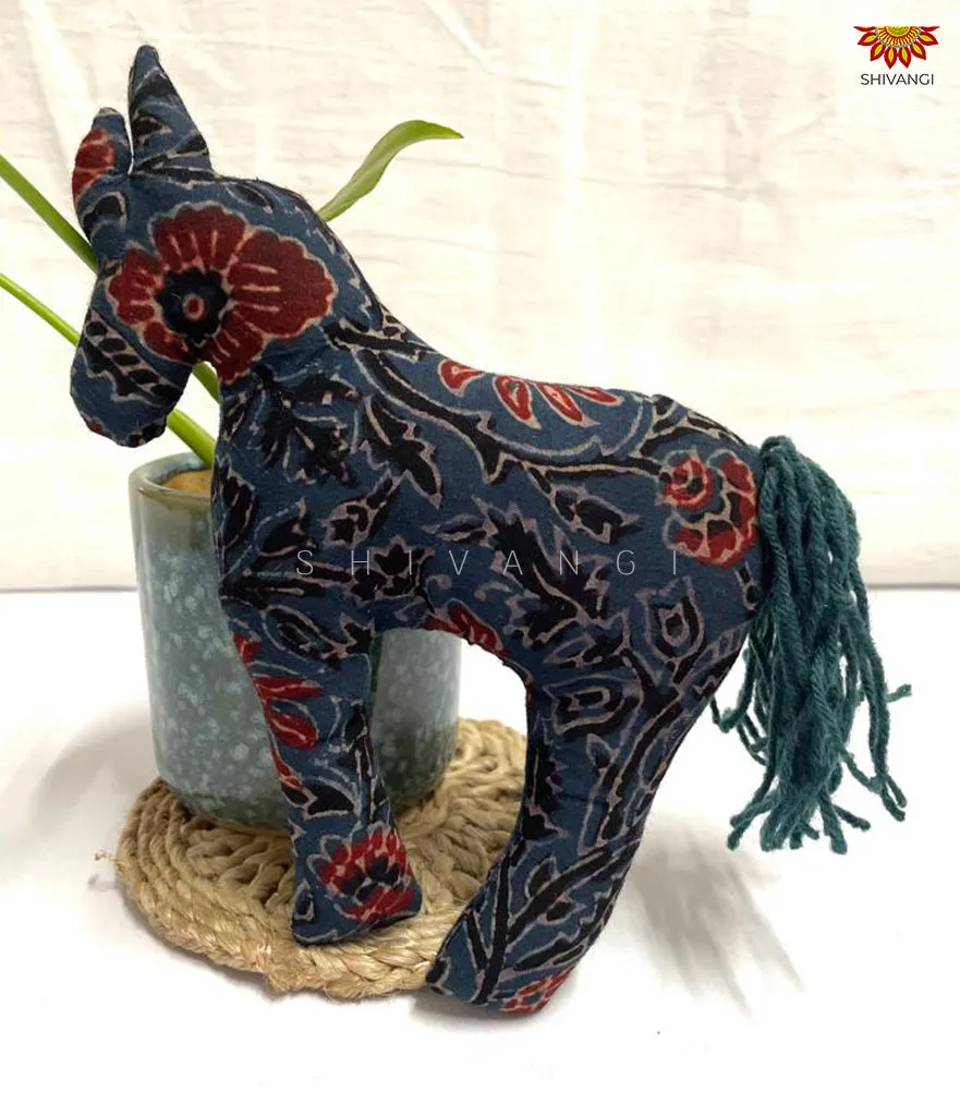 Blue Handcrafted Cotton Fabric Horse Toys !!!