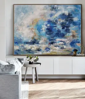 Blue Sea Abstract Painting Cloud Abstract Oil Painting Living Room Art Dp109