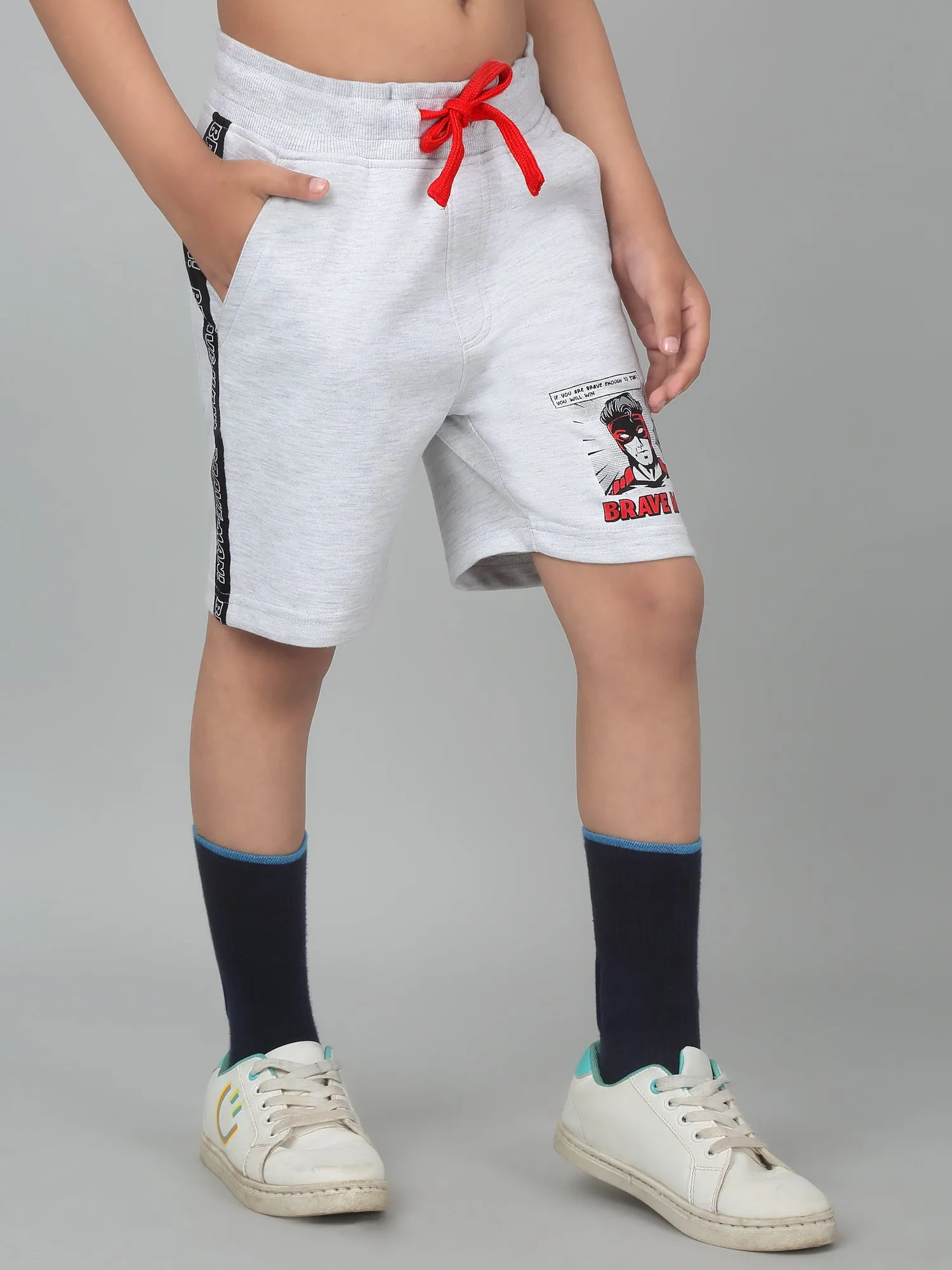 Cantabil Boy's Grey Printed Bermuda Shorts