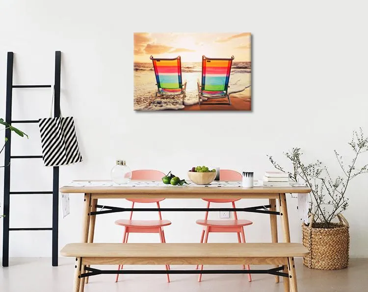 Canvas Print Beach chairs 24x36Inch (60x90cm)