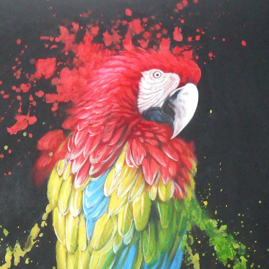 Canvas Print Parrot Splatter  24x36Inch (60x90cm)