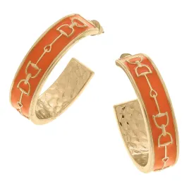 CANVAS Style - Giselle Enamel Horsebit Hoop Earrings