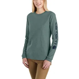 Carhartt Women's Heavyweight Long Sleeve Logo T-Shirt_Balsam Green