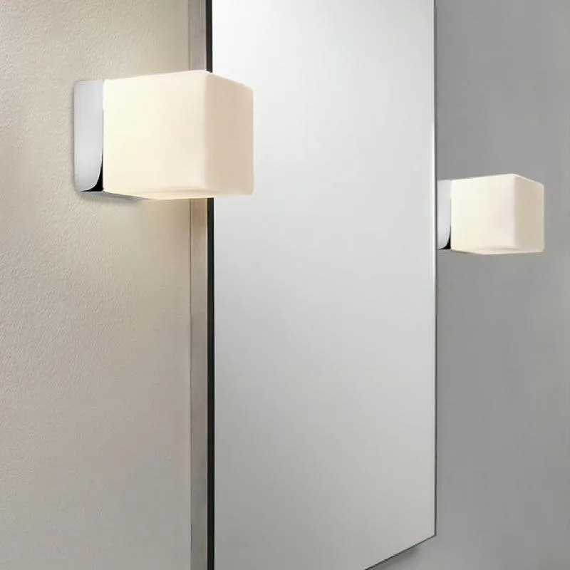 Chrome & Opal Glass Diffuser Cube Wall Light