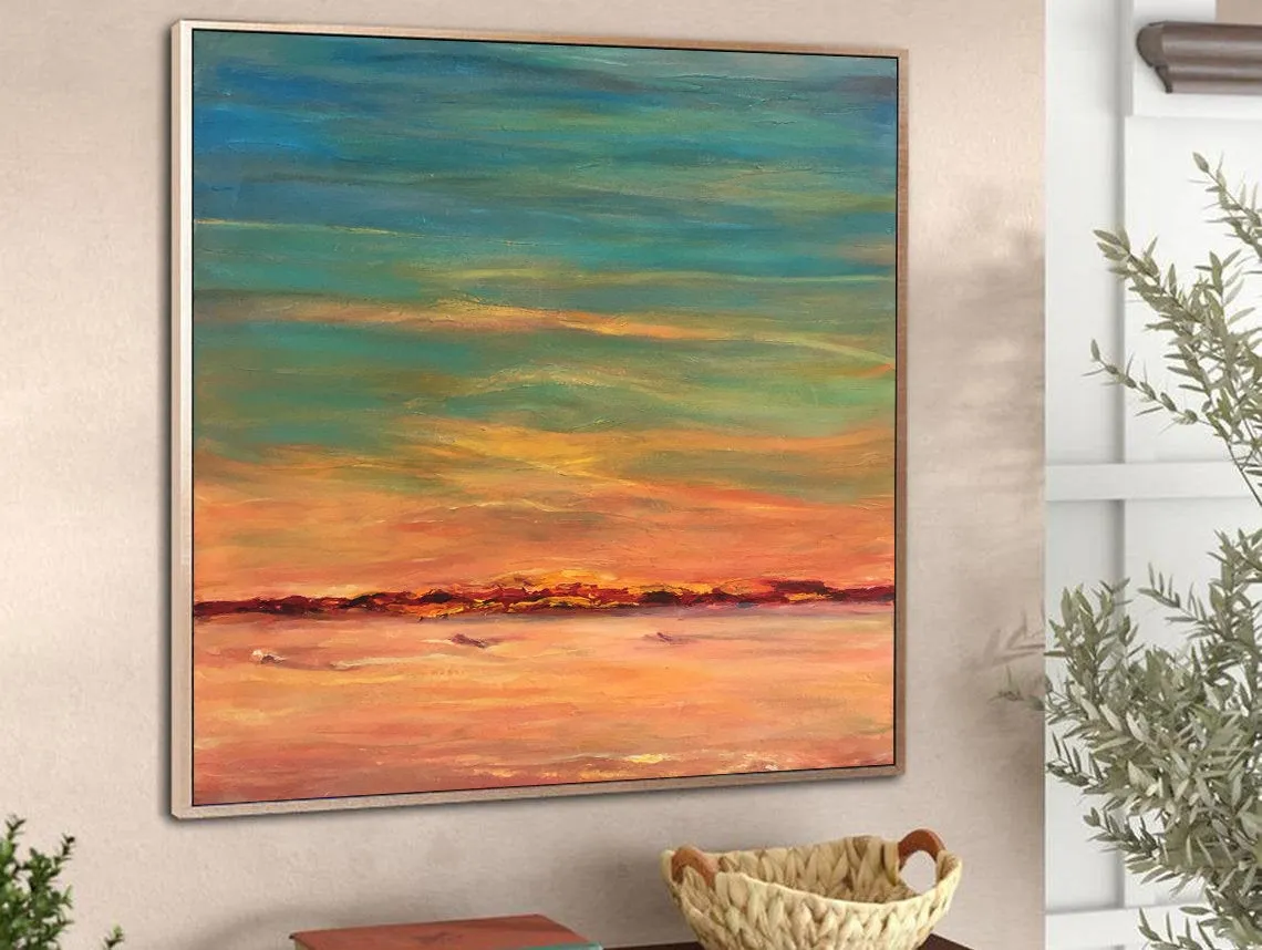 Colorful Abstract Painting Landscape Art Sunset Painting Sp016