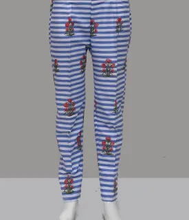 Cotton Printed Trouser TR-1087 BLUE