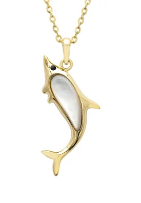 Dolphin Pearl Necklace Gold