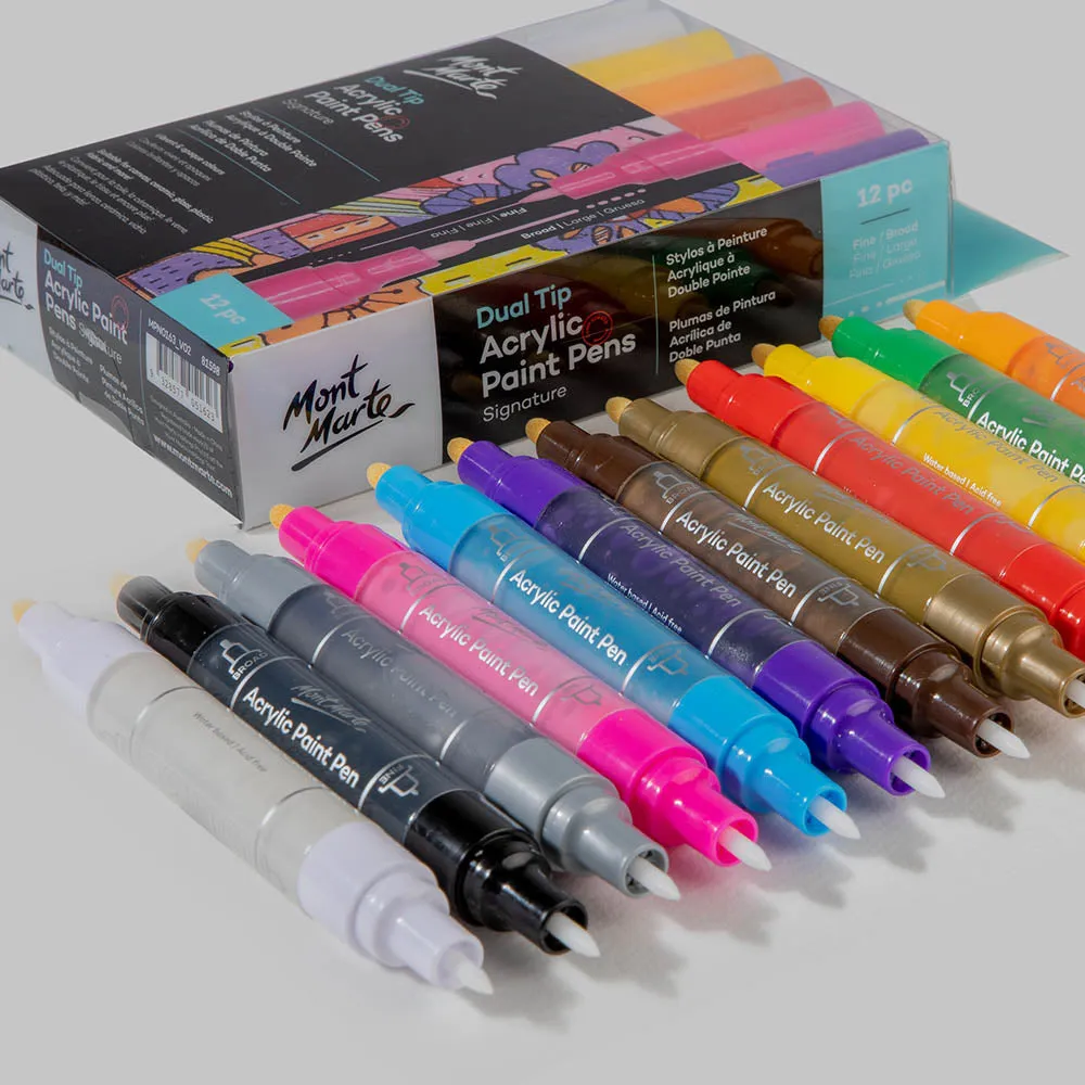 Dual Tip Acrylic Paint Pens Signature 12pc