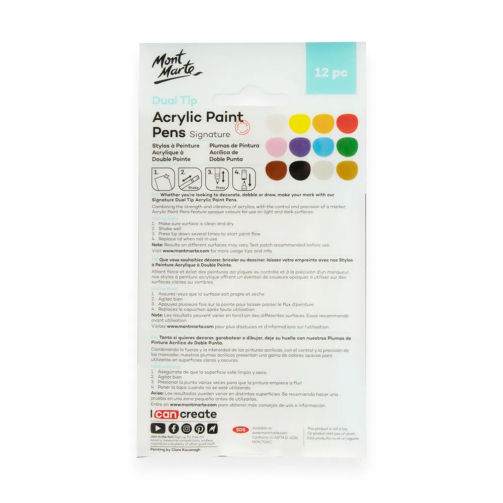 Dual Tip Acrylic Paint Pens Signature 12pc