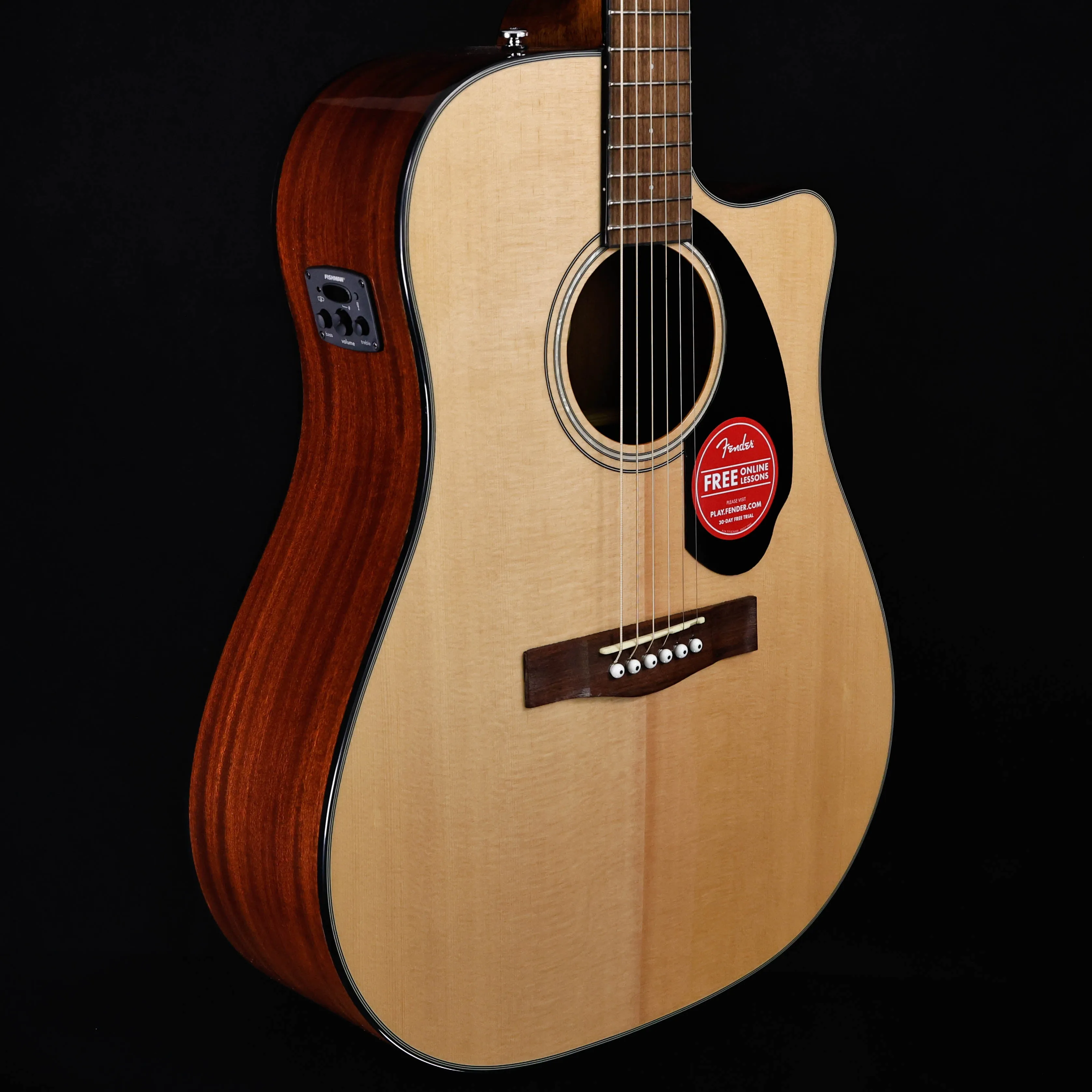 Fender CD-60SCE Dreadnought, Walnut Fb, Natural 4lbs 3.5oz