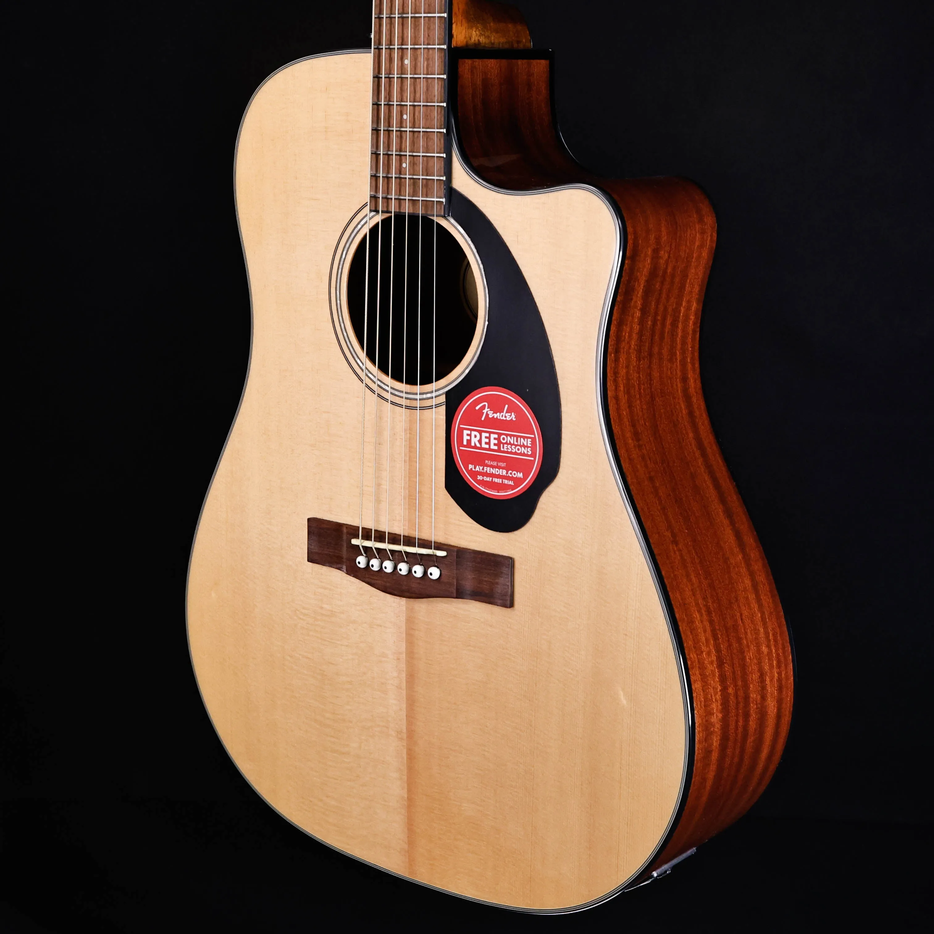 Fender CD-60SCE Dreadnought, Walnut Fb, Natural 4lbs 3.5oz