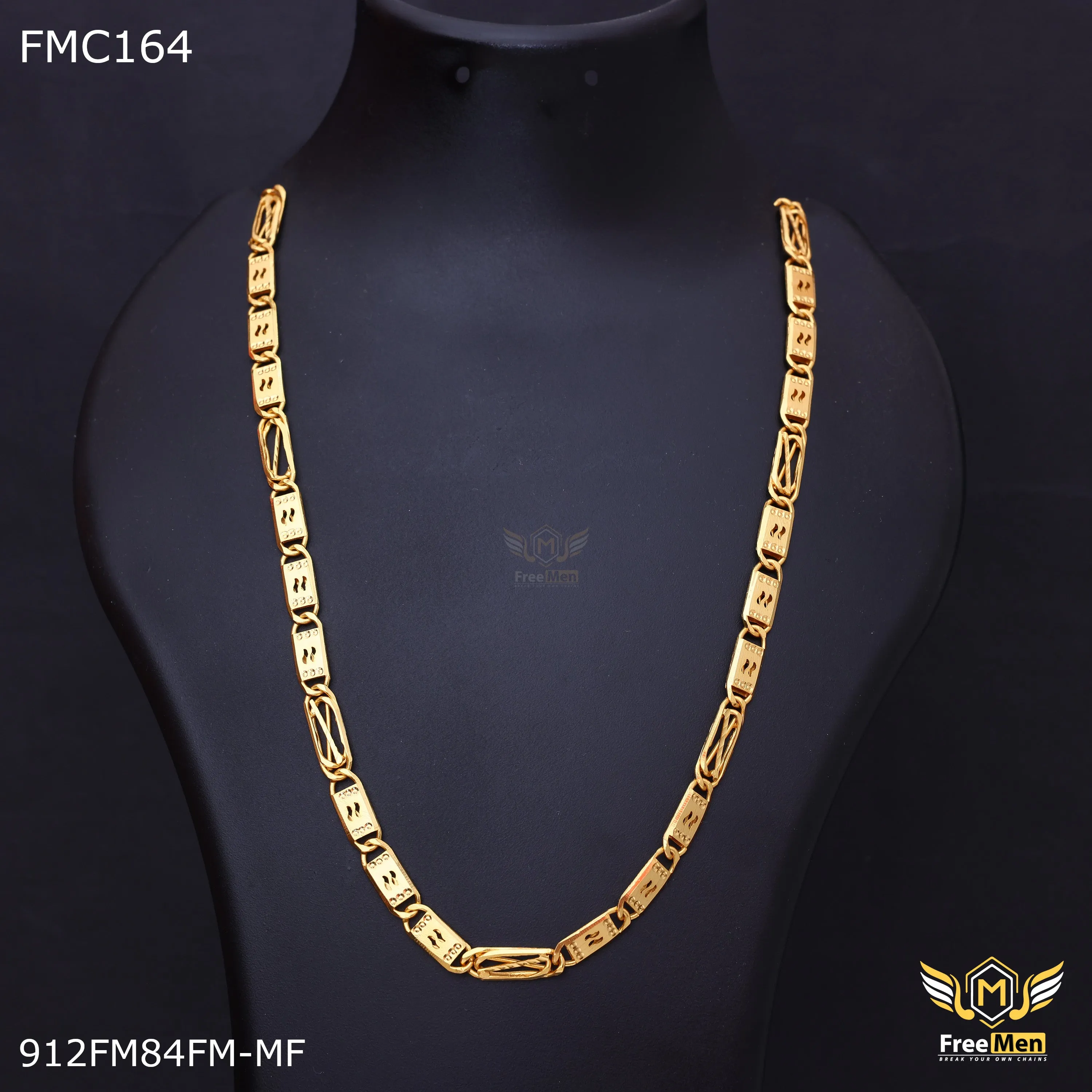 Freemen Double cut with X design Chain for Men - FMC164