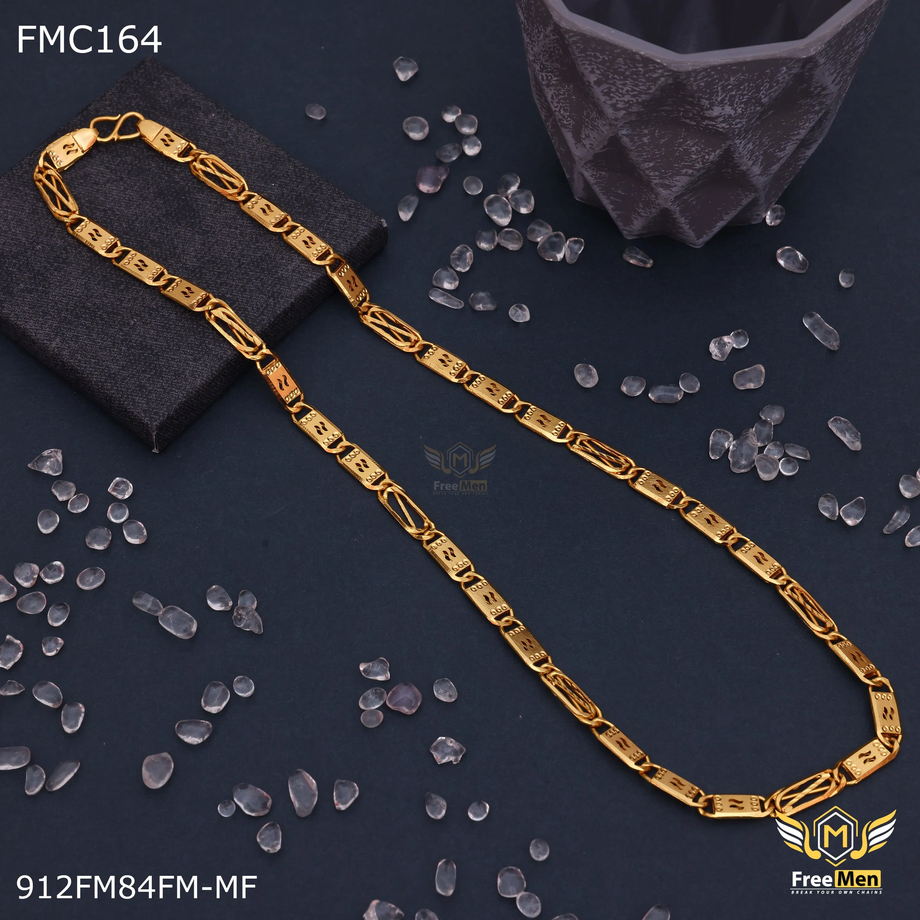 Freemen Double cut with X design Chain for Men - FMC164